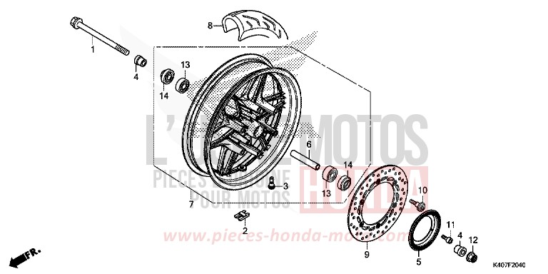 FRONT WHEEL for Forza 125 MAT CYNOS GRAY METALLIC (NH312) from 2015